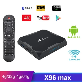 

Android 9.0 TV Box Smart TV Box X96 MAX Amlogic s905x2 4K Media Player 2GB RAM 16G/32G/64G 2.4G/5G Wifi X96MAX Set Top Box