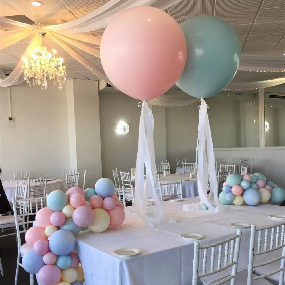 

2pcs Macaron Pink Blue Balloons 36Inch Super Large Helium Inflable Latex Balloons Birthday Wedding Party Decoration