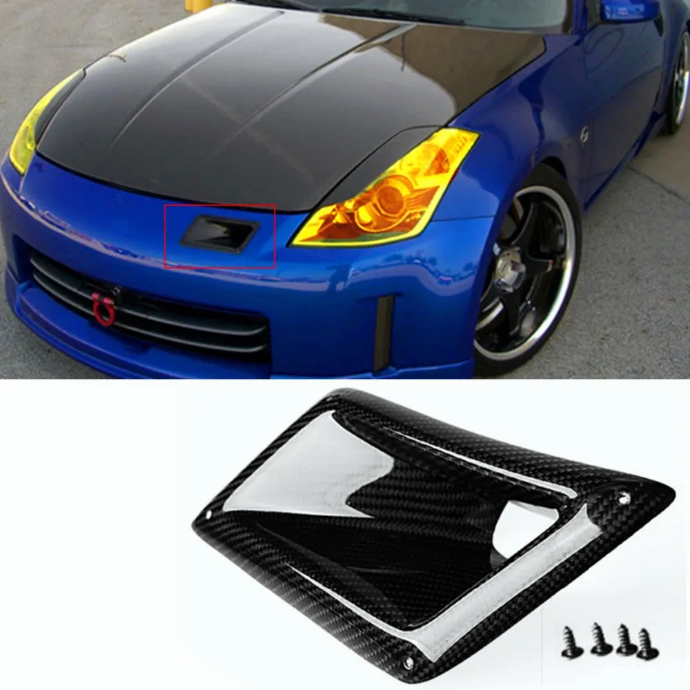 

Carbon Fibre Sticker Car Left Side Air Flow Vent for Fender Hole Cover Intake Grille Duct Decoration for Nissan 350Z 2003-2009