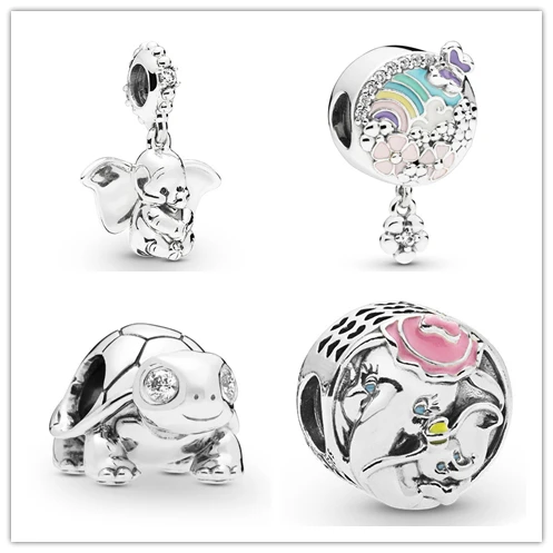 

2019 new fairy tale elephant tuetle pendant Bead fit Original Pandora charms silver 925 Bracelets necklaces DIY women jewelry
