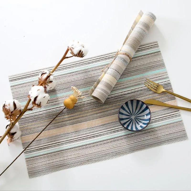  ONEUP 4pcs/lot Elegant PVC Non-slip Placemat Waterproof oil-proof Table mat Tableware Eco-friendly 