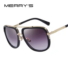 MERRY’S Fashion Men Sunglasses Classic Women Brand Designer Metal Square Sun glasses UV400