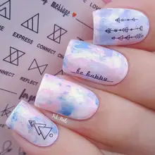 1 с буквами на листе наклейки для дизайна ногтей Водные Наклейки геометрическая фигура переводные наклейки для дизайна ногтей DS306