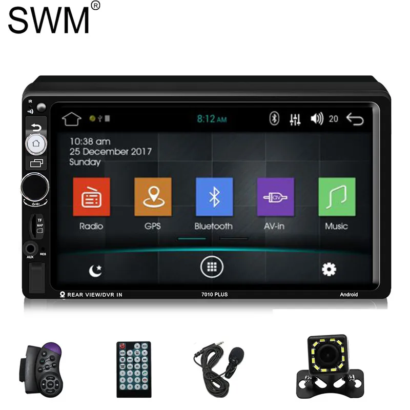 SWM 7010Plus 2din радио авто стерео Android 8,1 1G 16Gb Rds онлайн навигация Авторадио Oto Teypleri Зеркало Ссылка парктроник - Цвет: Radio with Camera 3