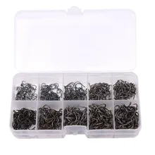 Yumoshi рыболовный крючок 500 шт./компл. рыболовные крючки рыбы из углеродистой стали с отверстием Рыболовные Снасти Коробка 3-12# Размеры рыболовные крючки