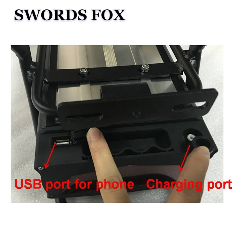 Best SWORDS FOXS Great 48V 20Ah 1000W Lithium ion Electric Bike Battery USB Port 48V 21ah Battery With Tail Light 2