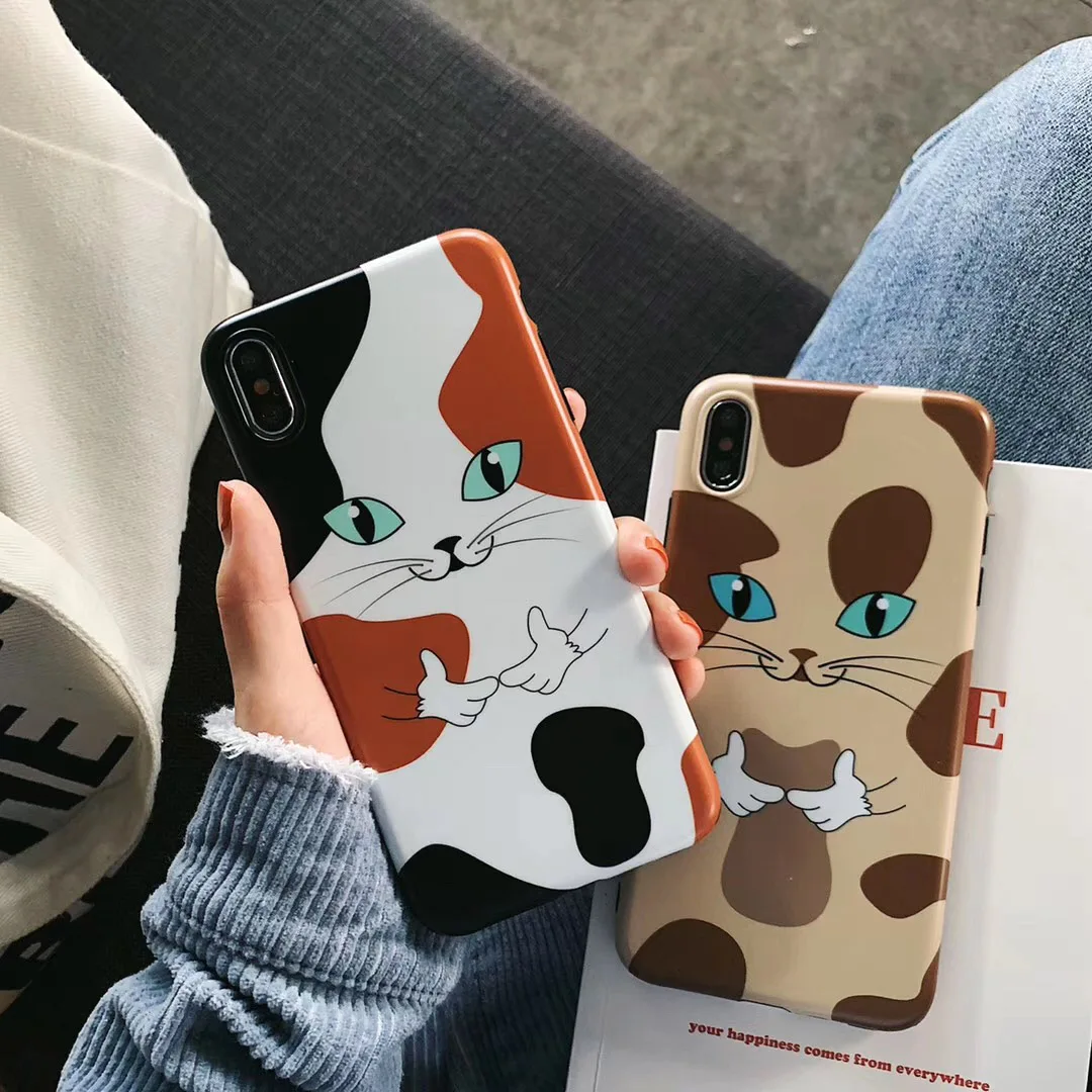 

3d cat tpu case for iphone XR X XS MAX 7 8 6 6s plus case cover cute cartoon patterned soft silicone phone bag capa fundas