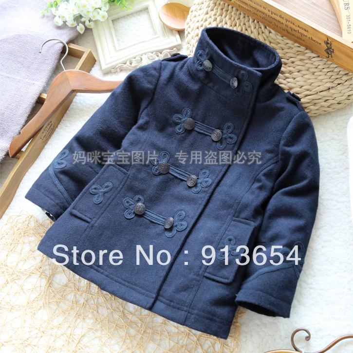 

Free shipping new 2013 autumn winter baby clothing girl's fashion WOOL COATS medium-long baby outerwear trench girls overcoat