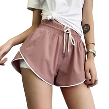 Для женщин Последние Популярные эластичный пояс двухслойные сухой Fit Досуг упражнения шорты для бега для розничная