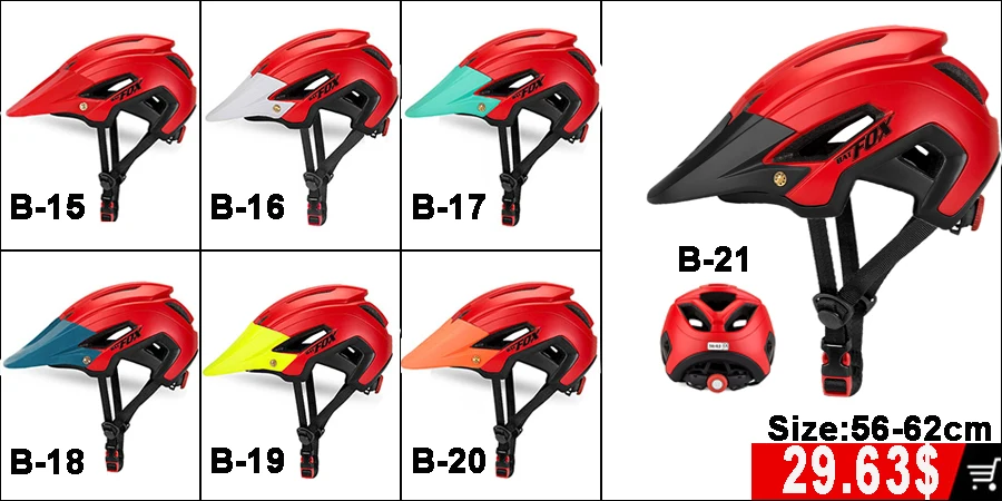 BATFOX/мужской и женский велосипедный шлем, велосипедный шлем с большим козырьком, Сверхлегкий, интегрированный, литой MTB, велосипедный шлем, черный