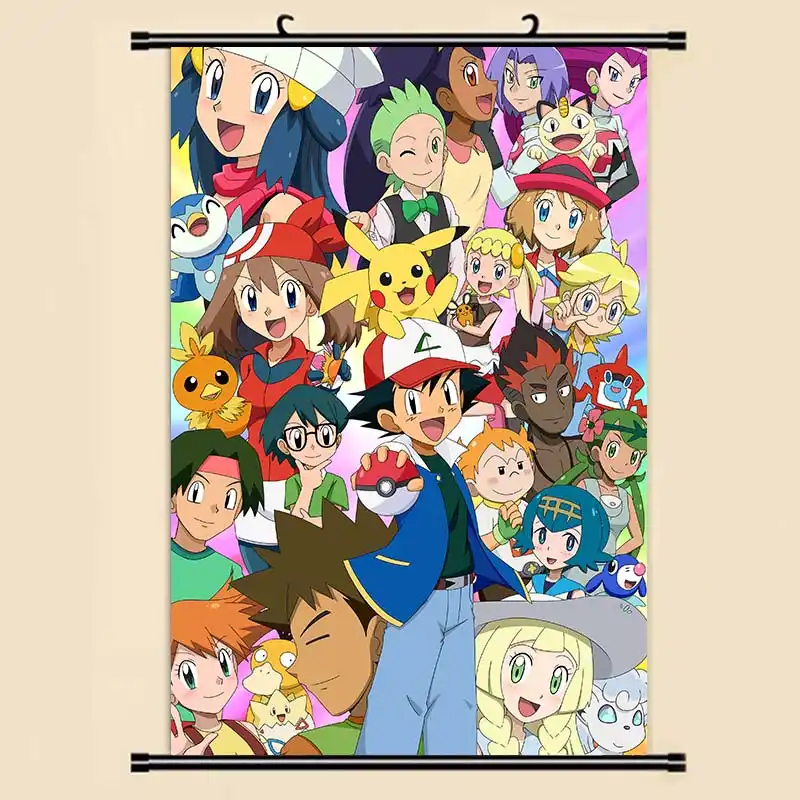 アニメマンガポケモンピカチュウ壁スクロール塗装 40x60 写真の壁紙ステッカーポスター 001 Wall Scroll Sticker Picturespainting Picture Aliexpress