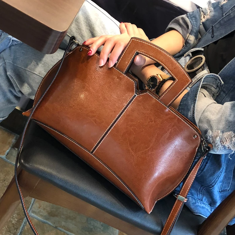 

Real Cow Leather Ladies HandBags Women 100% Genuine Leather bags Totes Messenger Bags Hign Quality Designer Luxury Brand Bag