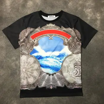 

High New Novelty 2017 Men Palace waves scenery T Shirts T-Shirt Hip Hop Skateboard Street Cotton T-Shirts Tee Top kenye #a75