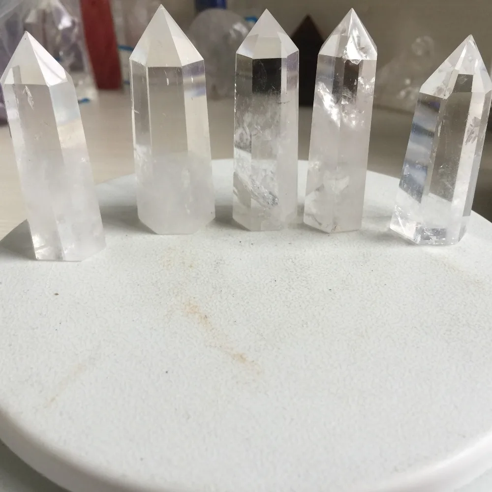 

5pc a lots AAA+++ Natural Clear Quartz Crystal Wand Healing Point Reiki Stone Birthday gifts Hot Sale Made in China