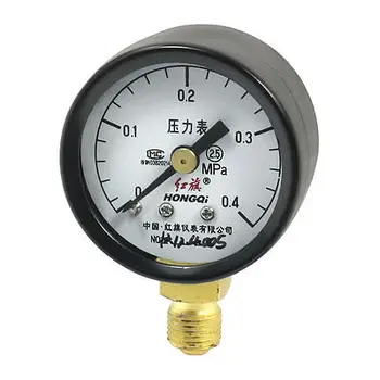 

Y-40 M10*1 10mm Male Threaded 1.6" Dia 0-0.4 MPa Pneumatic Air Gas Pressure Gauge