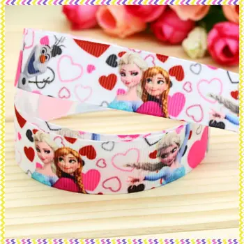 

7/8'' Free shipping valentine gril printed grosgrain ribbon headwear hair bow diy party decoration wholesale OEM 22mm B813