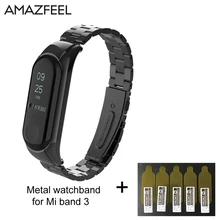Miband 3 Metal Wrist Strap for Xiaomi Mi band 3 watchband stainless steel strap milanese replacement accessories luxury bracelet