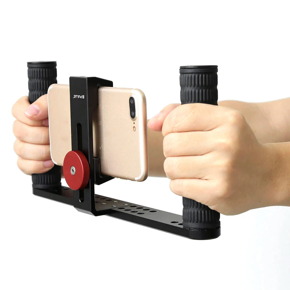

PULUZ Dual-handle Video Stabilizer Film Steady Bracket Grip For Mobile Smart Phone For high quality video for Facebook Live