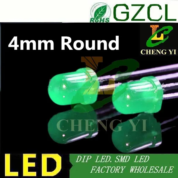 DIP 4 мм led диффузный красный круглый 2 контактный диодный свет 1 8 В 1000 шт. Бесплатная