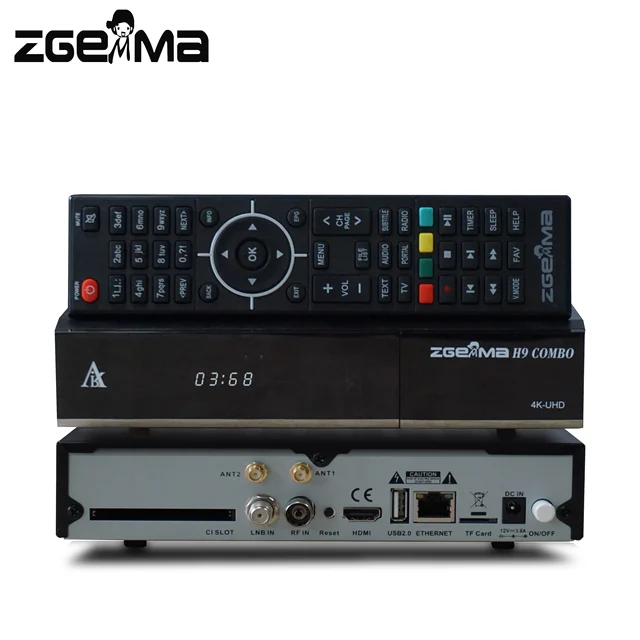2 ชิ้น/ล็อต zgemma h9combo Enigma2 DVB S2X + DVB C/T2 wifi build-in CA & CI +