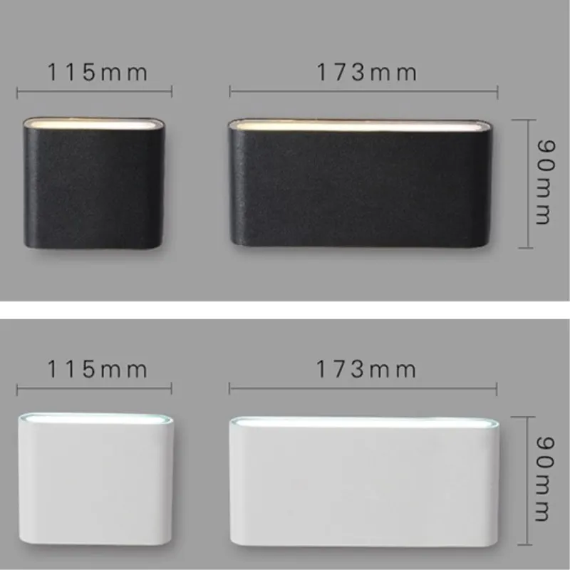 Modern Waterproof outdoor 12W LED wall lamp IP65 Aluminum UP and Down Wall Light Garden porch Sconce Decoration Light 110V 220V