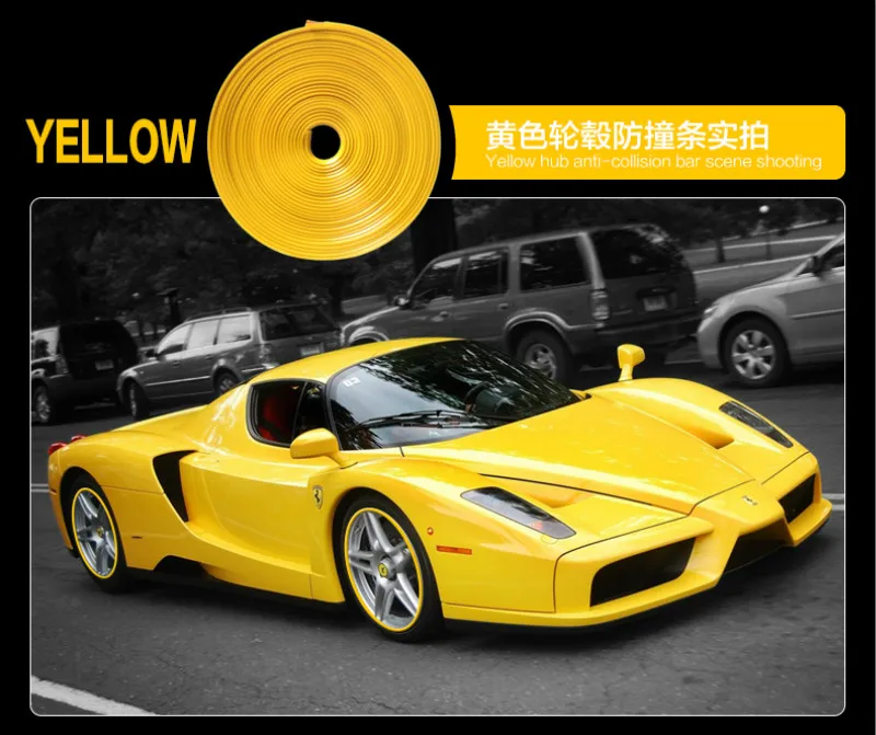 

1 Color 8M/ Roll 2018 New Styling IPA Rimblades Car Vehicle Color Wheel Rims Protector Tire Guard Line Rubber Moulding Trim