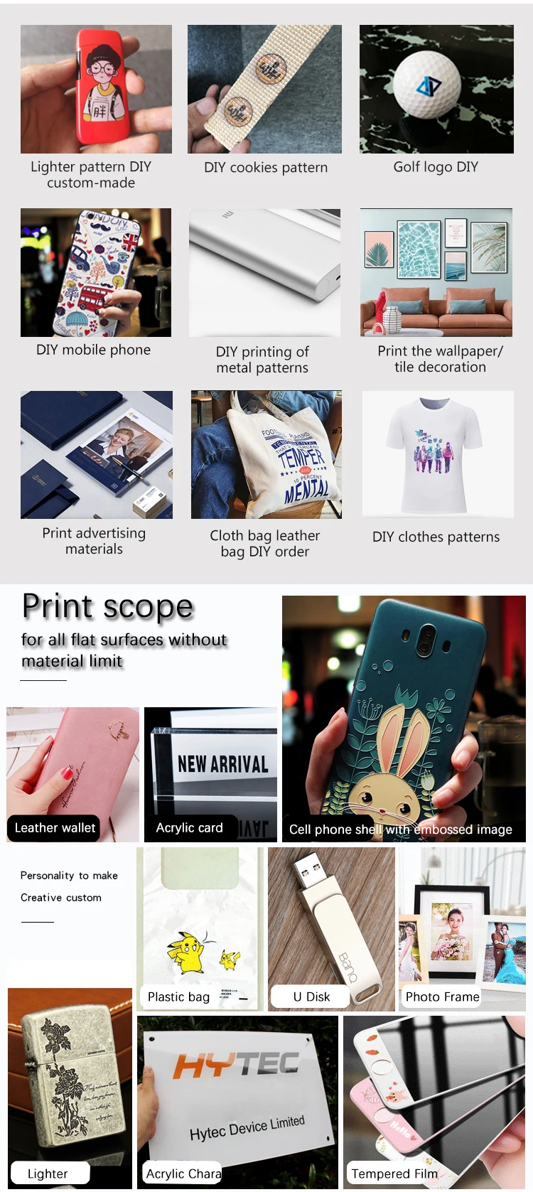 Цифровой мобильный телефон цветная печатная машина стекло планшетный УФ принтер A4 размер карты 3D DIY принтер