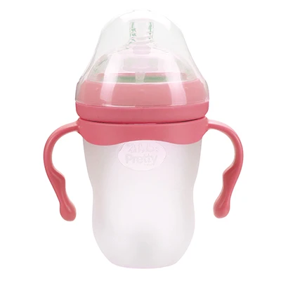 220 мл бутылочка для кормления, бутылочка для кормления ребенка, силиконовая бутылочка для молока для новорожденных, бутылочки для кормления, инструмент для кормления, BPA, уход за ребенком - Цвет: pink 220ml