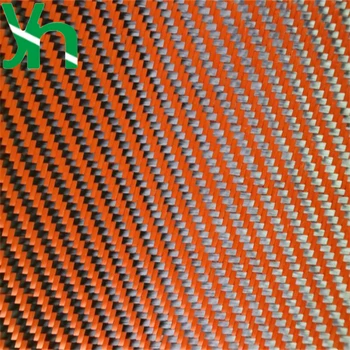 

Orange Kevlar Carbon Fiber Fabric, 200g Twill/1m2 Automotive Accessories DIY, Automobile/Surfing Board/Skateboard/UAV, Refit