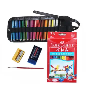 

48 Color Water-soluble Colored Pencil Color Curtain +watercolor Paper Student Stationery School Supplies Artist Painting Pencils