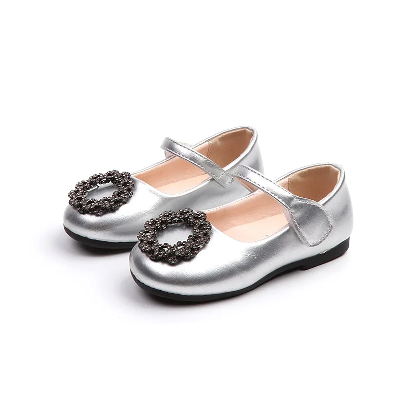 

Baby Girls Pumps Kids Princess Shoes Solid Color Red Black Silver Shoes Girls Toddler Faux Leather Chaussure Fille Shoes
