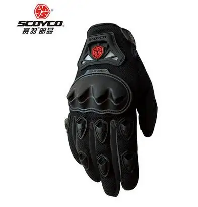 Летние дышащие мотоциклетные перчатки SCOYCO MC29 Нескользящие с закрытыми пальцами