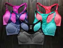 2016 Hot Summer Women Sports Yoga Bra Stretch Tank Bra Gym Clothing For Women Crop Running Fitness Sportswear Vest
