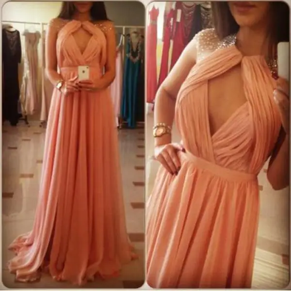 DAE3130 Blanco Por Mayor V cuello crystal beads Volver Sheer Sexy Piso de Longitud Vestidos de Noche Formales|formal evening gowns|evening gownevening gown formal -