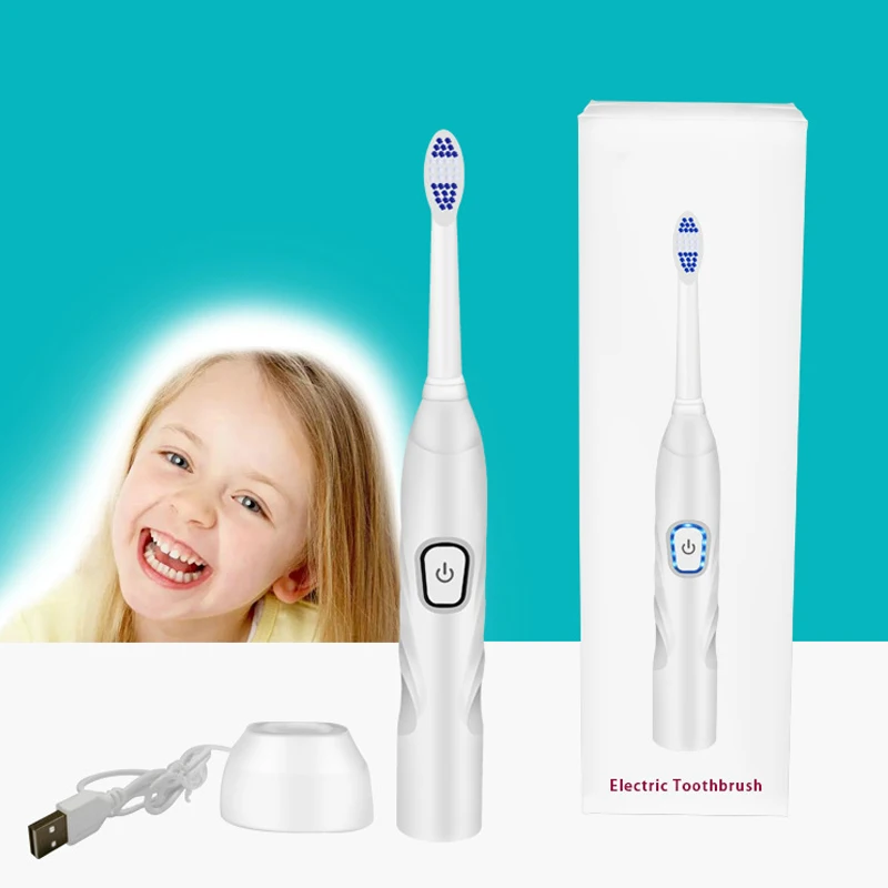 

USB Rechargeable Electric Toothbrush Timing Ultrasonic Toothbrush for Children Kids Adults Sonic Toothbrush Soft 36000 R / Min