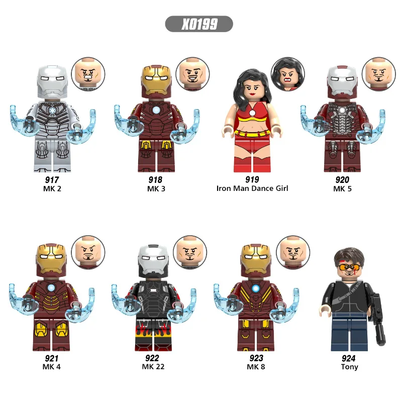 

Single Sale Building Blocks Super Heroes Iron Man Dance Girl Series MK 2 Figures Model Collection For Children Toys Gift