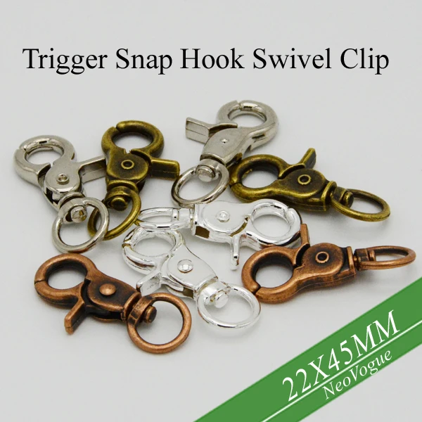 

50 pcs - Trigger Snaps Swivel Clips, Big Lobster Hooks, Keychain Snap Hook, Heavy Swivel Clip Clasp