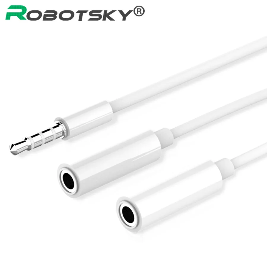 Robotsky 2 шт. 3 5 мм аудио линия 1 в пары гарнитура наушники разделитель адаптер для MP3