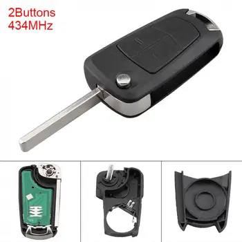

433MHz 2 Buttons Keyless Uncut Flip Car Remote Key Fob PCF7941 Chip and Battery for Opel (vauxhall) Corsa D 2007-2012
