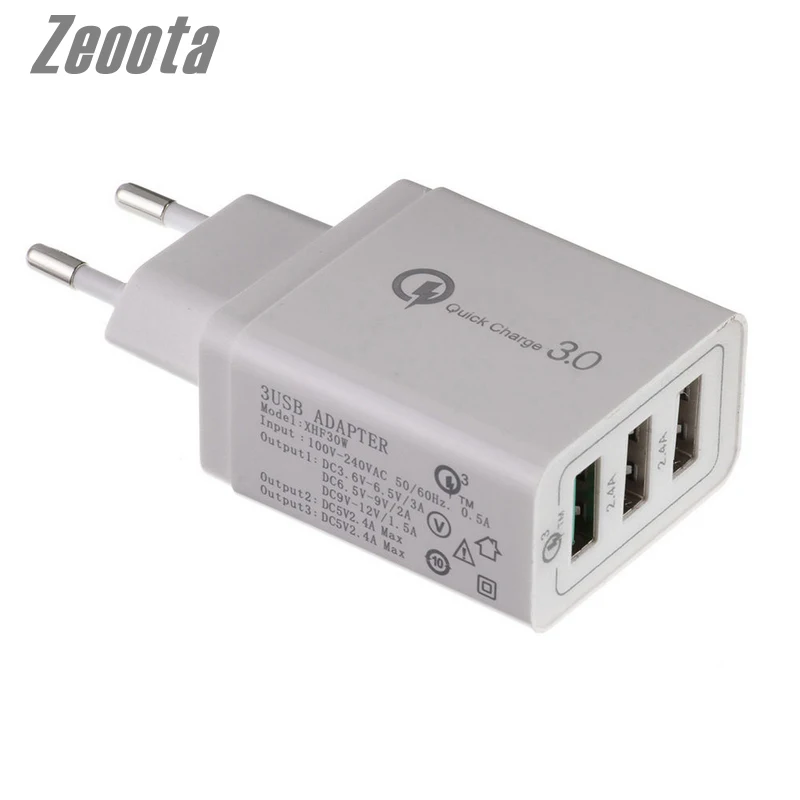 

Mobile Phone Chargers Wall USB Adapter Qualcomm Quick Charge EU Plug Fast Charge Travel Adaptor for IPhone Samsung Huawei Xiaomi
