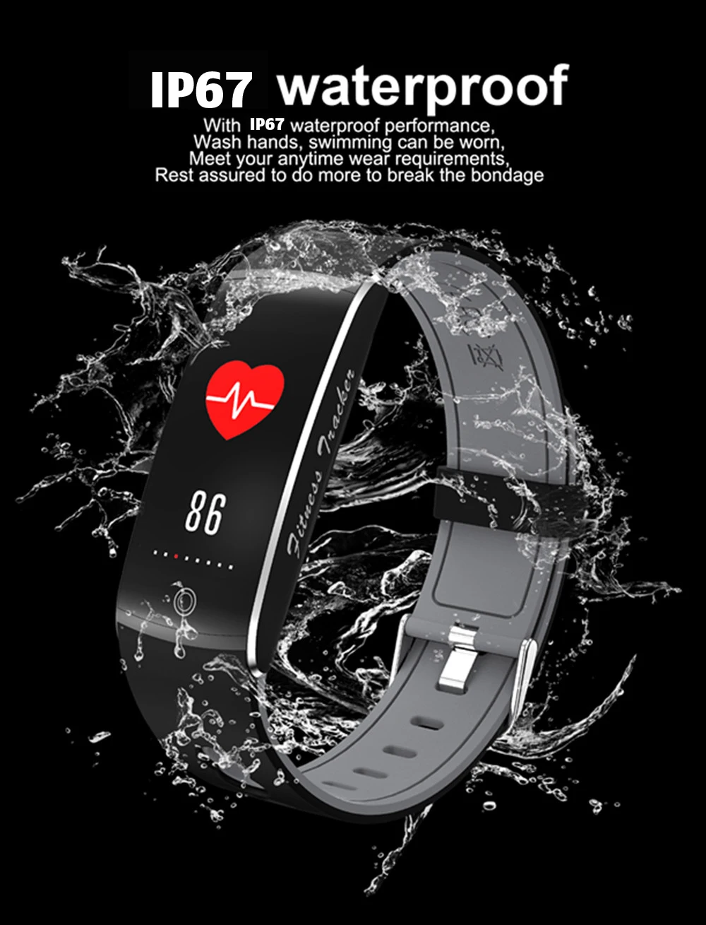 F10 умный цветной экран фитнес-трекер умный Браслет IP67 водонепроницаемый пульт дистанционного управления спортивный браслет для Android iOS