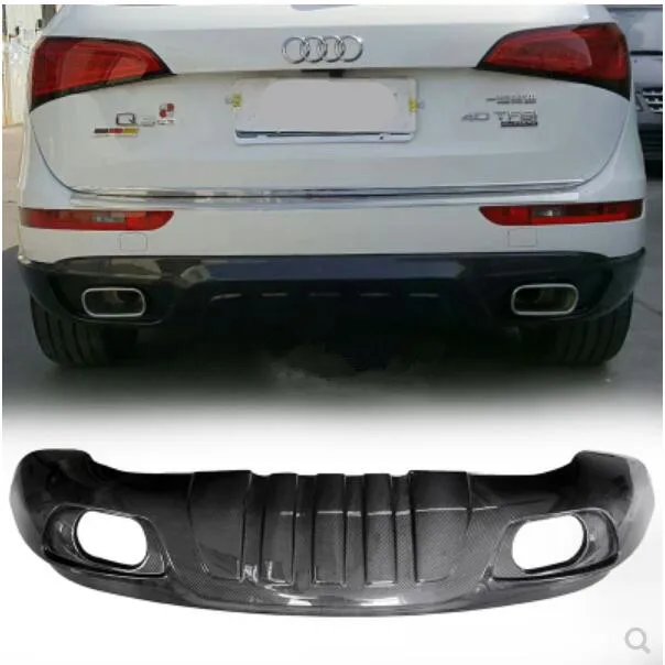

Carbon Fiber Rear Bumper Lip Spoiler Diffuser Cover For AUDI Q5 2013 2014 2015 2016 2017 By EMS