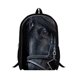 Dispalang черный конь животное рюкзаки школьные сумки для Дети Мальчики животных Back Pack Модная легкая Bookbags Прохладный Bagpack