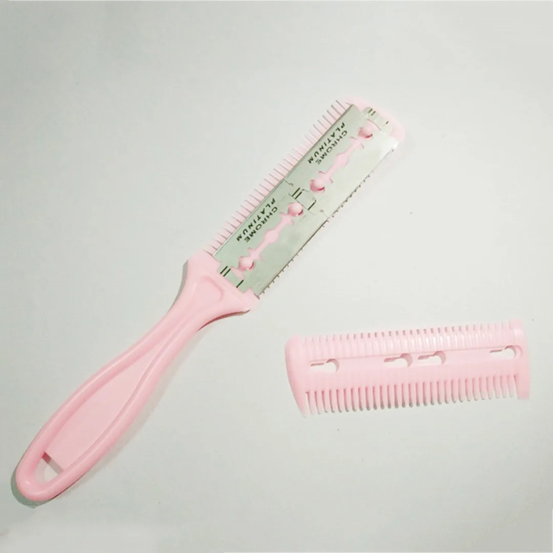 Mayitr 1pc Double Sides Hair Razor Comb Cutter Cutting Thinning Shaper Haircut Grooming Men Women Hair Trimmer Styling Combs