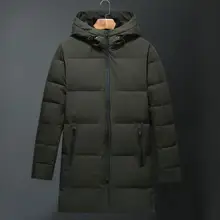 M-3XL Горячее предложение Зима Новая мужская мода досуг длинный тонкий с капюшоном Корейская куртка Молодежная Волна толстое теплое пальто