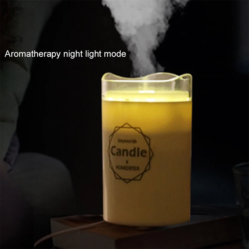 

300ML Ultrasonic Air Humidifier Candle Romantic Soft Light USB Essential Oil Diffuser Car Purifier Aroma Anion Mist Maker