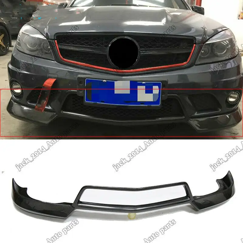 

For 2008 2009 2010 2011 Benz C Class W204 C63 Sedan AMG Real Carbon Fiber Front Bumper Lip