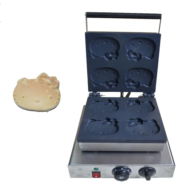

110/220V 1750W Commercial Electric Hello Kitty Shape Waffle Machine Non-Stick Waffle Maker Breakfast Machine EU/AU/UK/US Plug