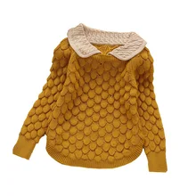 2017 enfants nouveau mode enfants chandail Filles peter pan col fleur chandail enfants chandail filles chandail