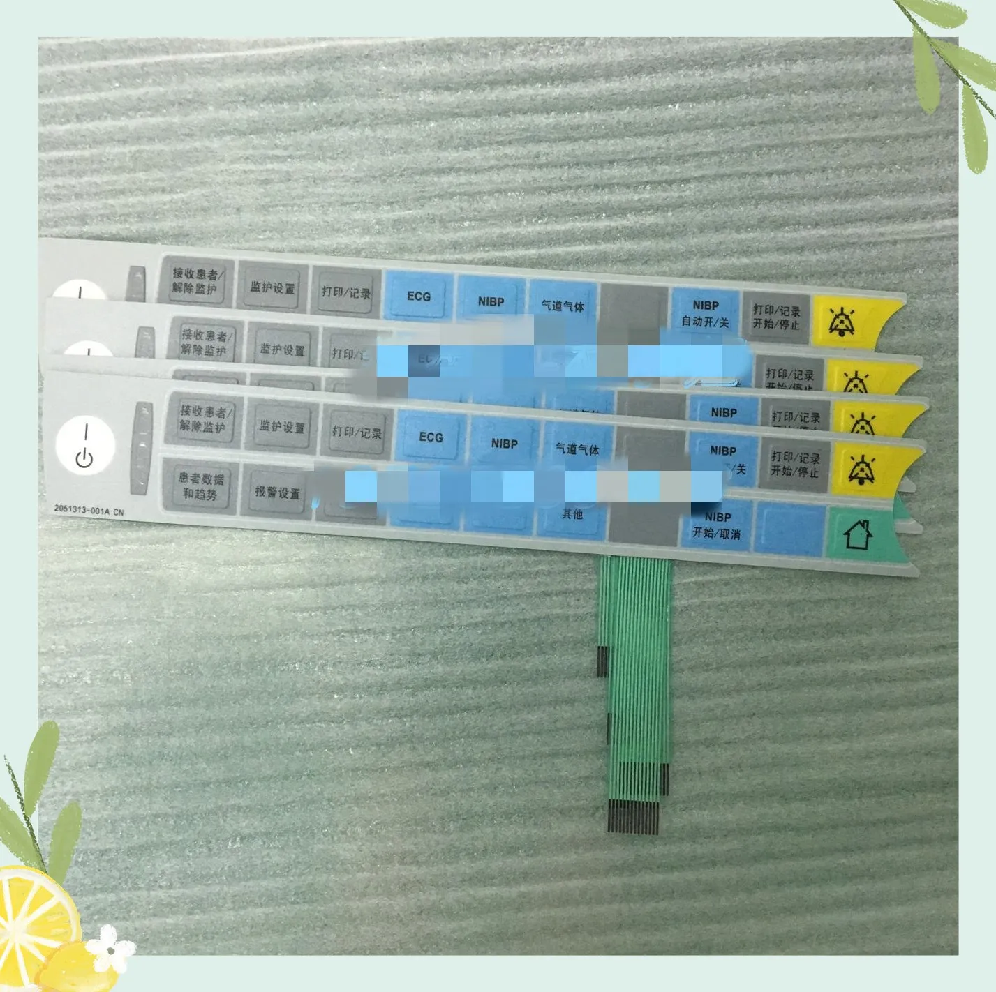 

For GE B20/B20i Monitor Switch Button Foil Chinese English Version Film